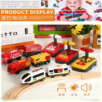 

RC Electric Magnetic Diecast Train With Carriage Sound and Light Express Truck FIT Wooden Train Track Children Toy Kids Toys