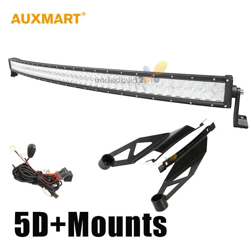 

Auxmart 5D LED Bar 50" 480w Spot Flood Cmobo Offroad Curved 12V LED Light Bar with Mount for For Toyota Tundra 2007~2014 4x4 4WD