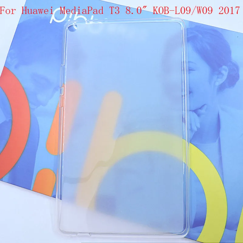 

Case For Huawei MediaPad T3 8.0" KOB-L09 KOB-W09 Ultra Thin Dirty Transparent TPU Tablet PC shell For Huawei T3 Cover+film(gift)