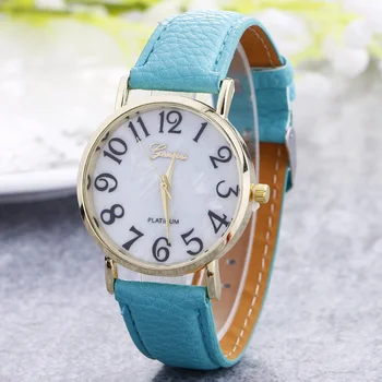 

Fashion contracted large figure shell face figure children students belt female quartz wrist watch