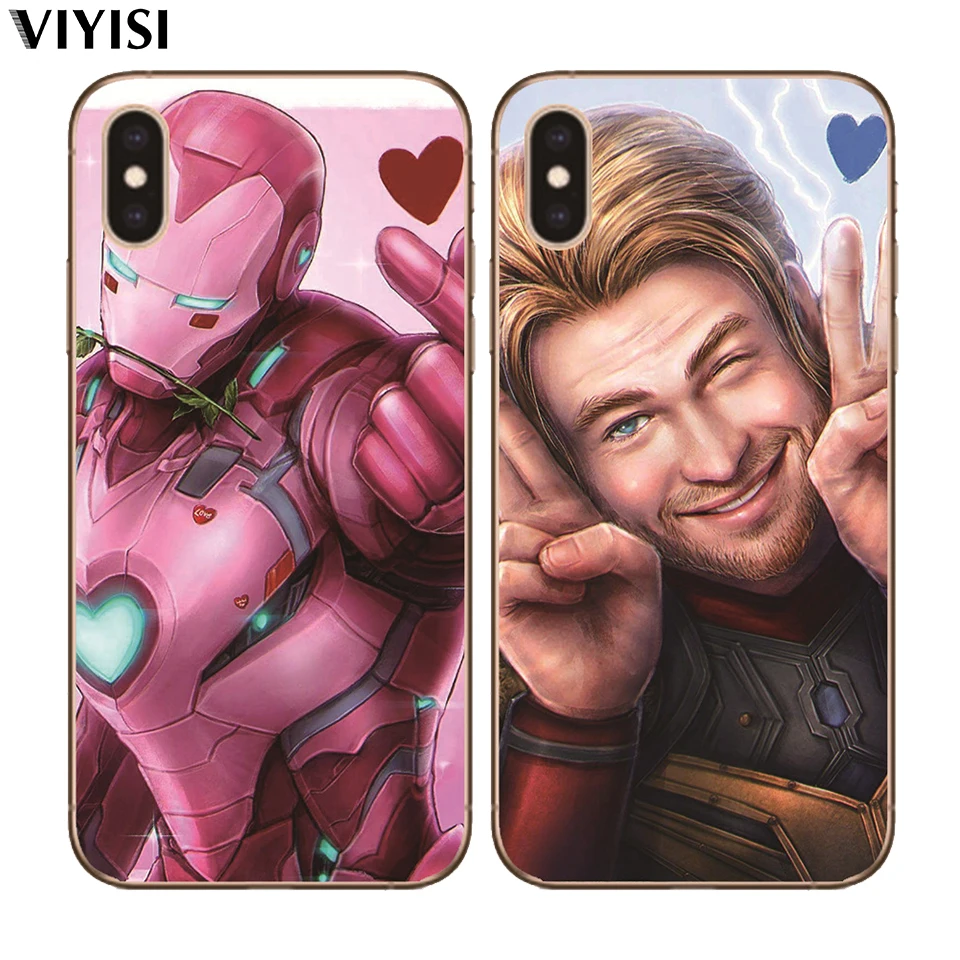 

For iPhone 8 7 6 6S Plus X 5 5S SE XR XS Max Spider-Man Loki Coque Etui Fundas Cover Cute Luxury Marvel Avengers Phone Case