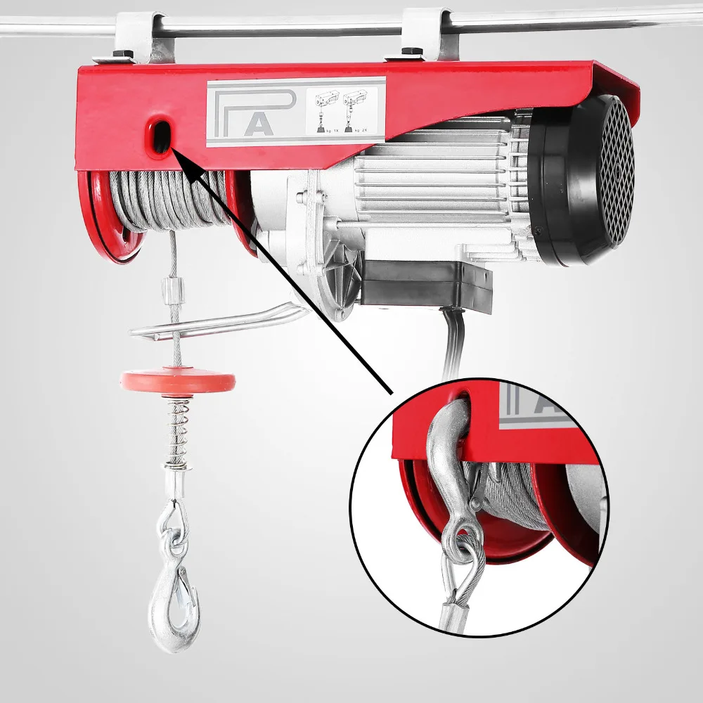 440lbs Mini Electric Wire Cable Hoist Winch Crane Lift Overhead Remote Control