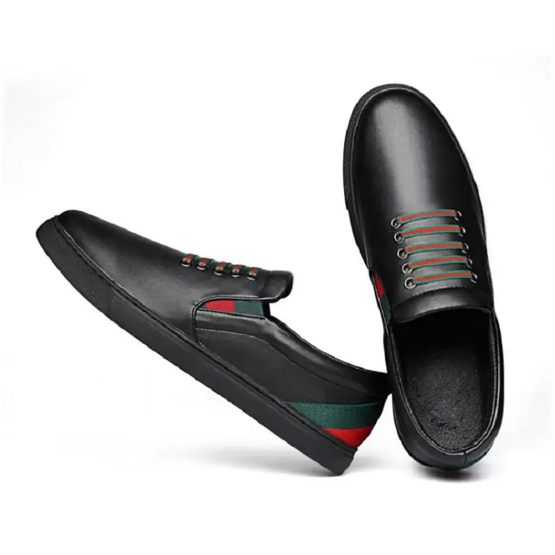 Mycolen Noir Qualité Lacent Cuir En Zapatillas Noir Hommes Casual Chaussures De Marque Européenne Mode Haute Style Blanc blanc Sneakers VMqSzpU