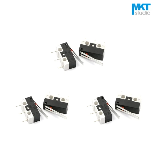 

100Pcs Straight 3 Pins Micro Snap-acting Mouse Switch Microswitch With Lever Handle 13.5/16/18/20mm