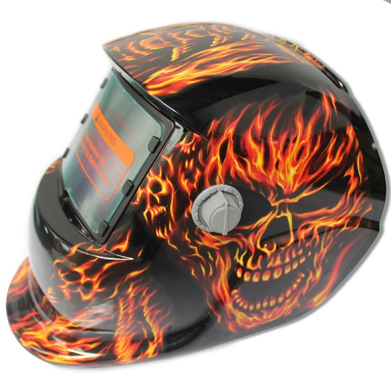 THGS 2018 Neue Pro Solar Schweißer Maske Auto-Verdunkelung Schweiß Helm Fiery red Schädel