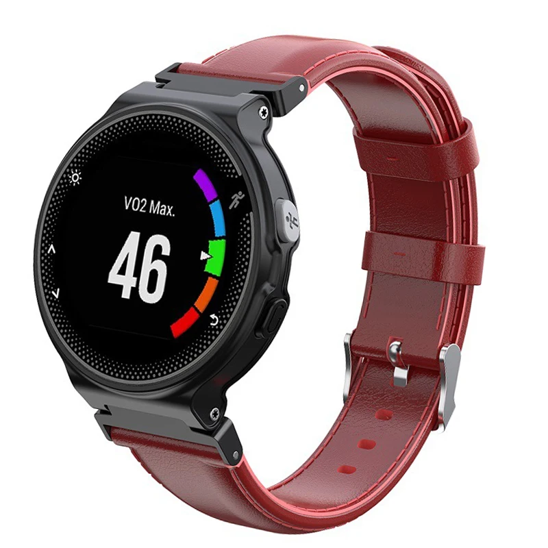 Натуральная кожа Ремешки для часов Garmin Forerunner 220 230 235 620 735 735XT S20 S5 S6 Смарт ремешок для часов спортивный кожаный ремень