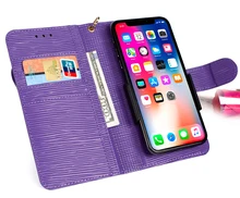 

Genuine Leather Wave Lines Wallet Case For Samsung Galaxy S8 Plus S9 Plus Note 8 Note 9 Case Universal Mobile Phone Bags