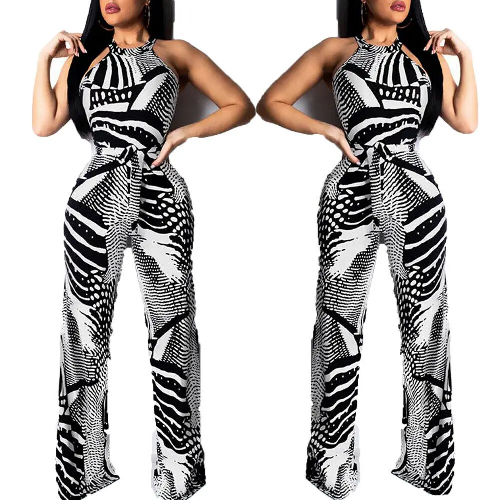 

2019 Brand New Summer Ladies Women Sexy Sleeveless Outfits Casual Tunic Loose Jumpsuits Pants Party Night Beach