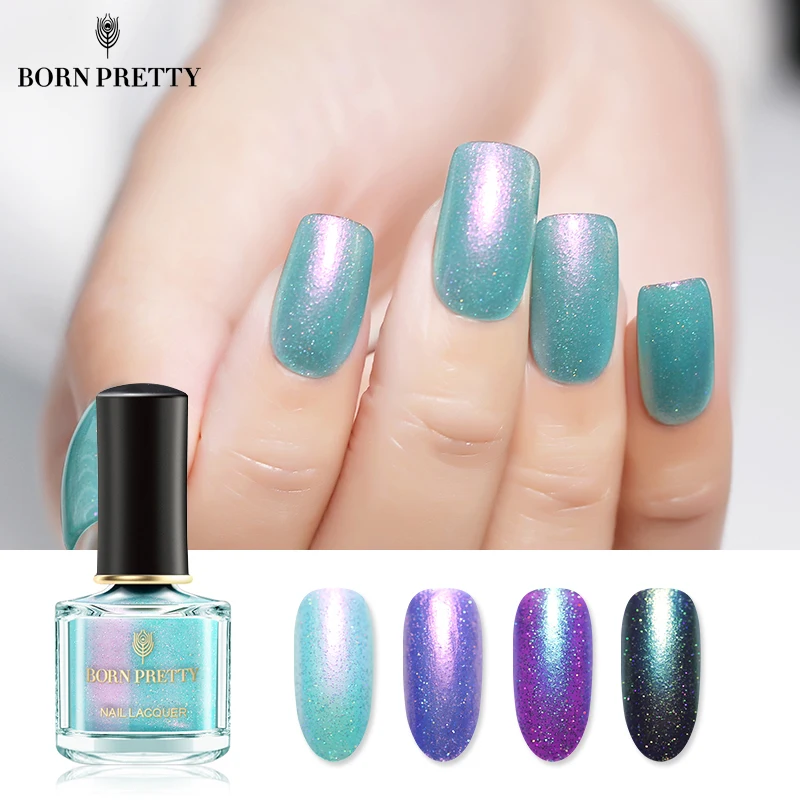 

BORN PRETTY Chameleon Nail Polish 6ml Shell Glimmer Varnish Summer Series Glitter Blue Purple Nail Lacquer Polish