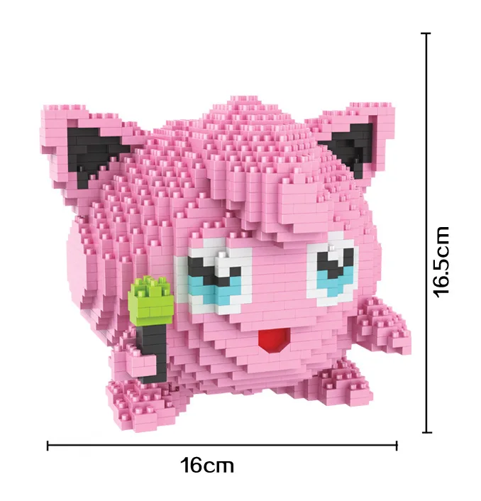 

HC 9024 1605Pcs Pikachu Jigglypuff Cartoon DIY Magic Blocks Diamond Building Block Toys Compatible with