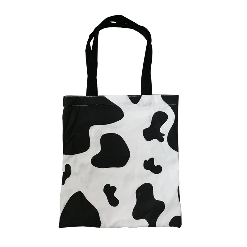 

YILE Cotton Canvas Eco Shopping Tote Shoulder bag Print Cow Element CY033