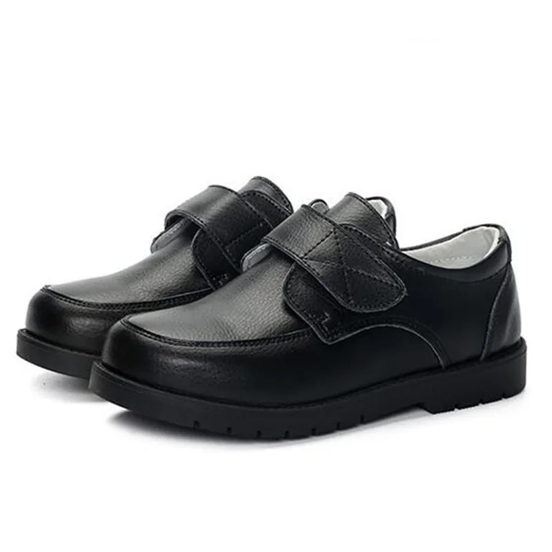 

New Children Black Dress Shoes Boys Baby Toddler Anti-Slippery Flats Genuine Leather School Student Kids Single Shoes 02B