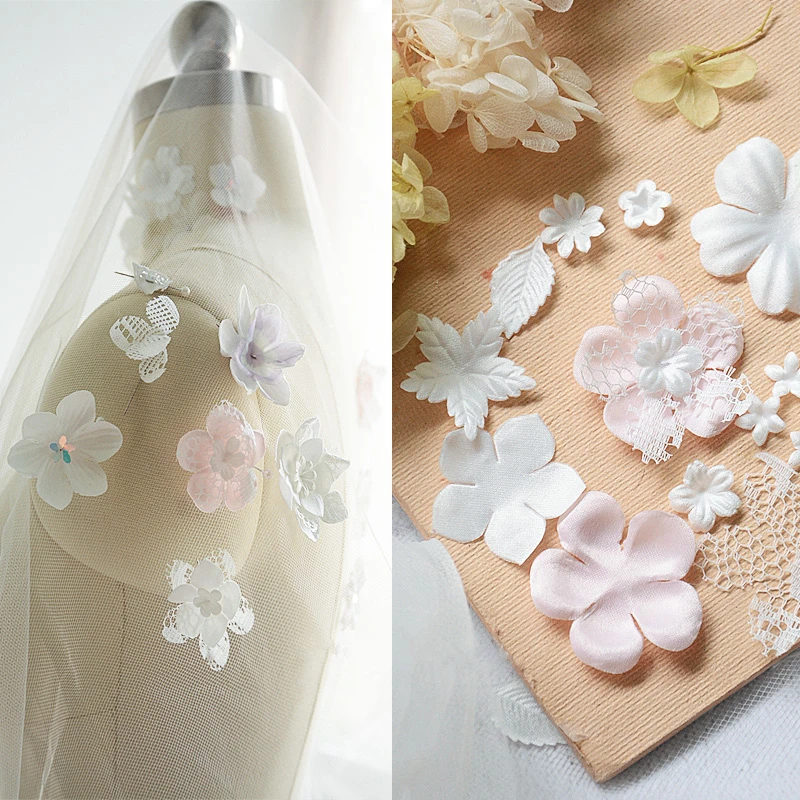 

100PCS Hot Flower Wedding Accessories DIY Manual Headgear Petal Material Three-dimensional Crumpling Flower RS2612
