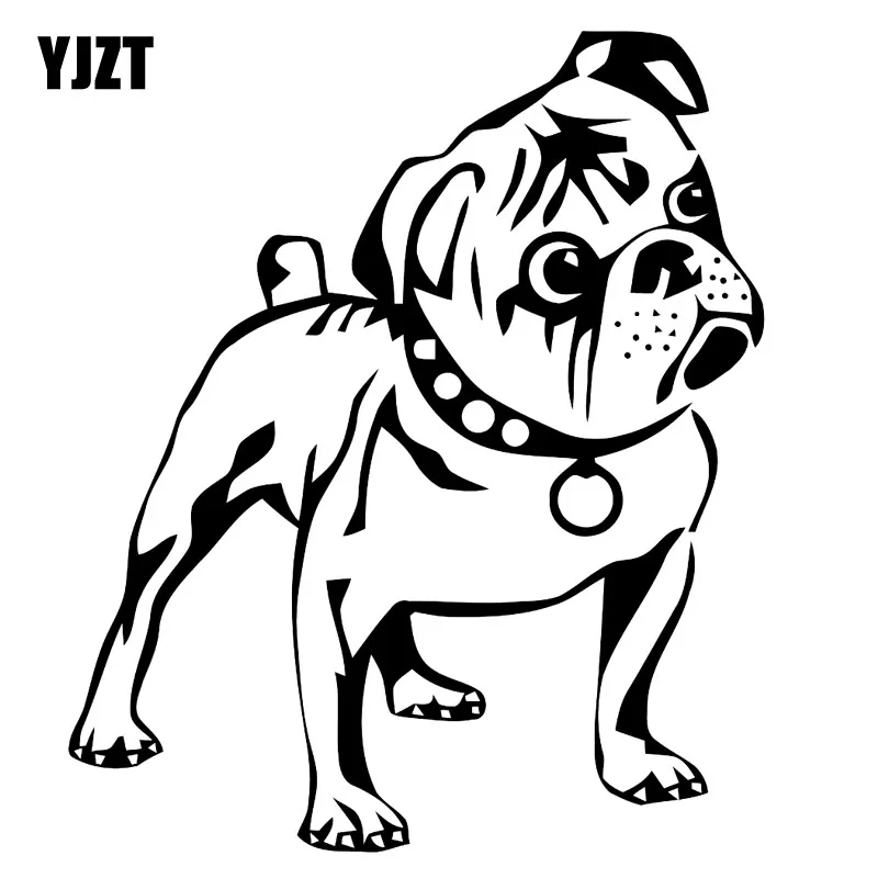 Yjzt 10.8cm*12.7cm Dog Puppy Animals Vinyl Car Stiker Decals Black