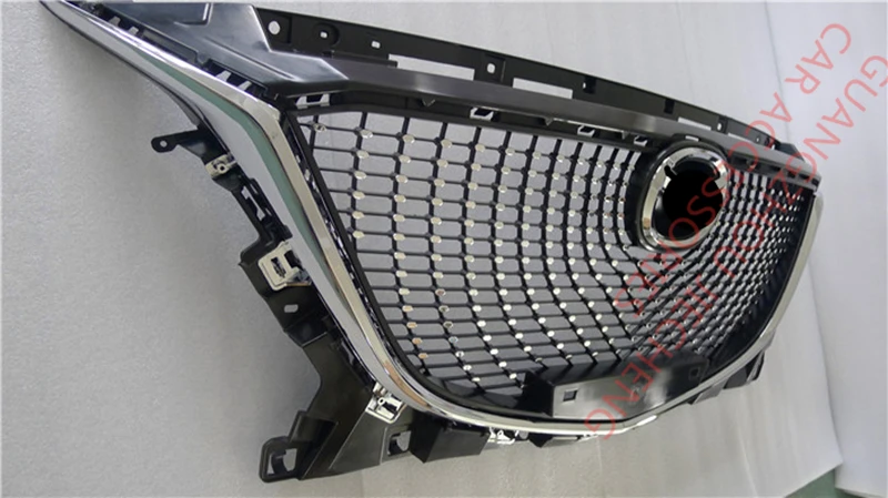 Алмазная гоночная решетка Передняя сетка бампер маска решетка ABS передний радиатор решетки подходят для Мазда 3 AXELA MA3- авто аксессуары