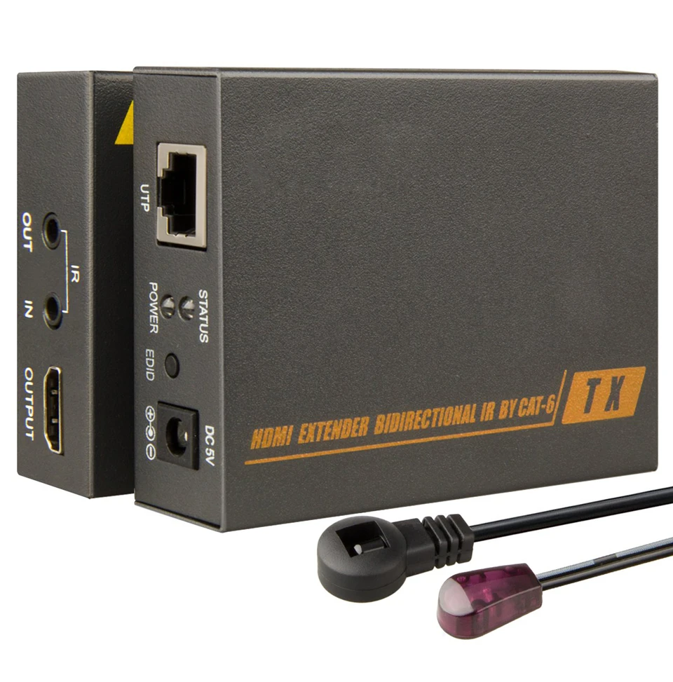 1080P 60m HDMI Extender HDMI Repeater Over Cat6 Cat7 Ethernet Cables With IR Function RJ45 Transmit