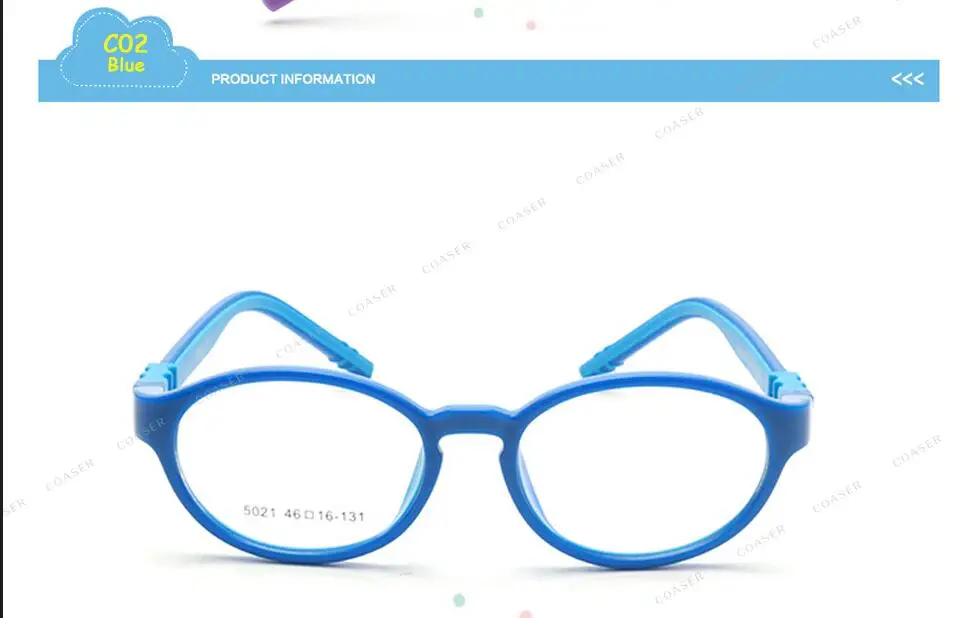 Классическая оправа для маленьких детей; очки для мальчиков и девочек; подходят для чтения на компьютере; рецептурные прозрачные линзы; детские очки - Цвет оправы: C02 Blue