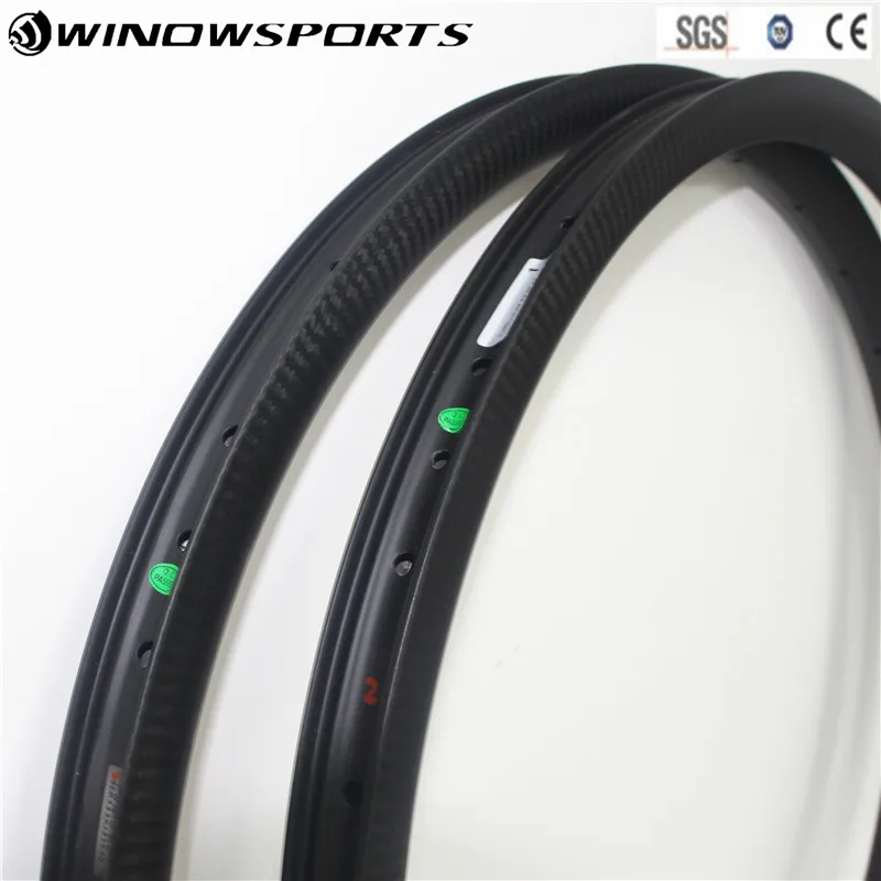 Best 2018  new 33mm width Hookless carbon rims 29er offset asymmetry For XC Cross Country MTB Bike Wheels Hookless Style Tubeless 0