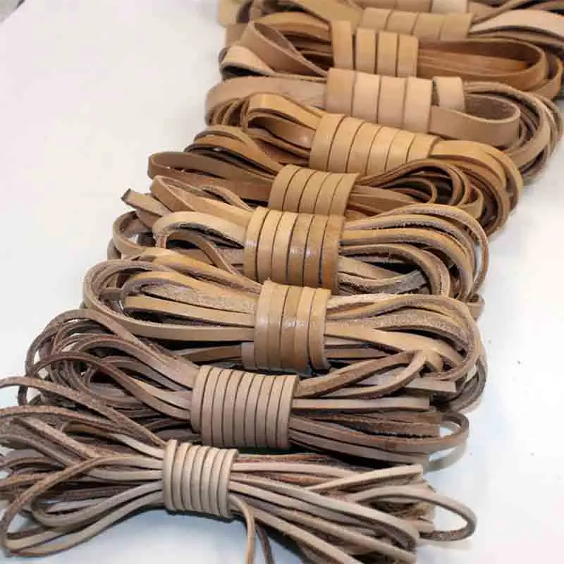 Buy 2 Meters Handmade Flat Genuine Leather Cords 2 3 4