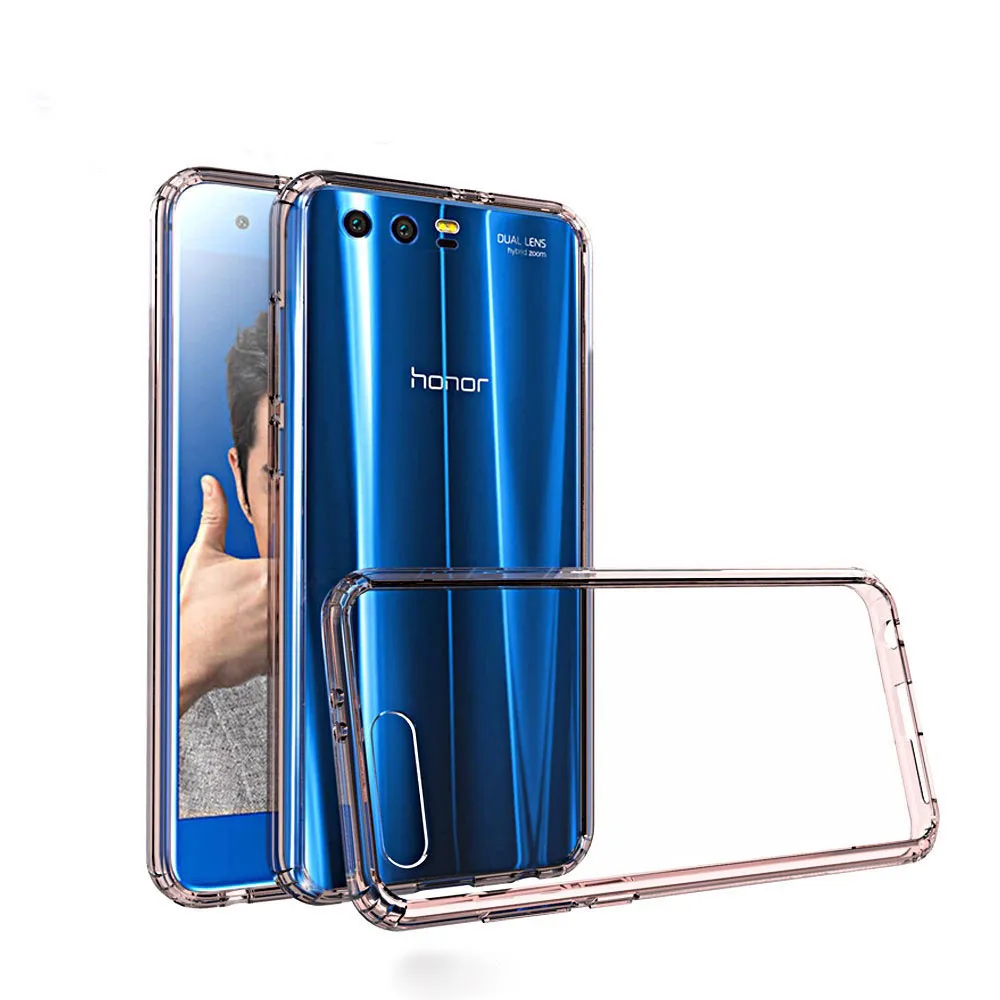 Ультратонкий из ТПУ бампер и Жесткий ПК Назад прозрачный чехол для Huawei Honor 9