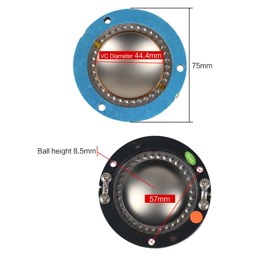 GHXAMP титановая пленка 44,4 мм звуковая катушка Рог твитер диафрагма ядро 8OHM динамики ремонтные аксессуары драйвер DIY круглые провода 2 шт