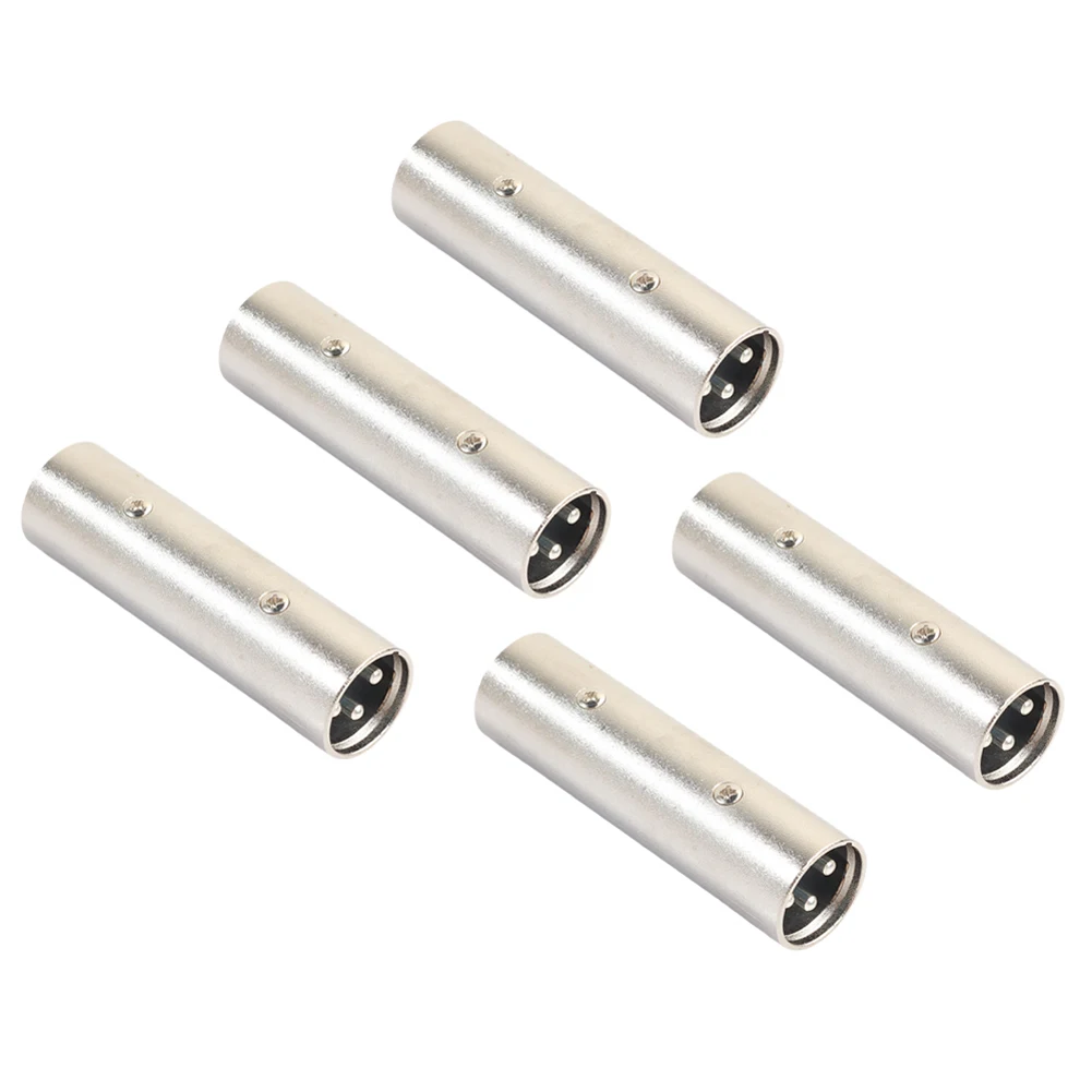 

Zinc Alloy 5Pcs 3Pin XLR Male to XLR Male Adapters MIC Microphone Power For Adapter Plug Connector