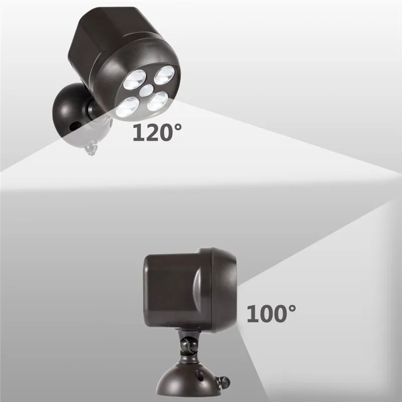 360° 600lm ABS Battery Power Motion light Sensor Security LED Light Garden Outdoor Indoor spot lamp wall