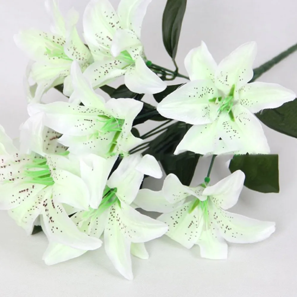 10pcs/set Artificial Silk Flower Heads Simulation Lily ...