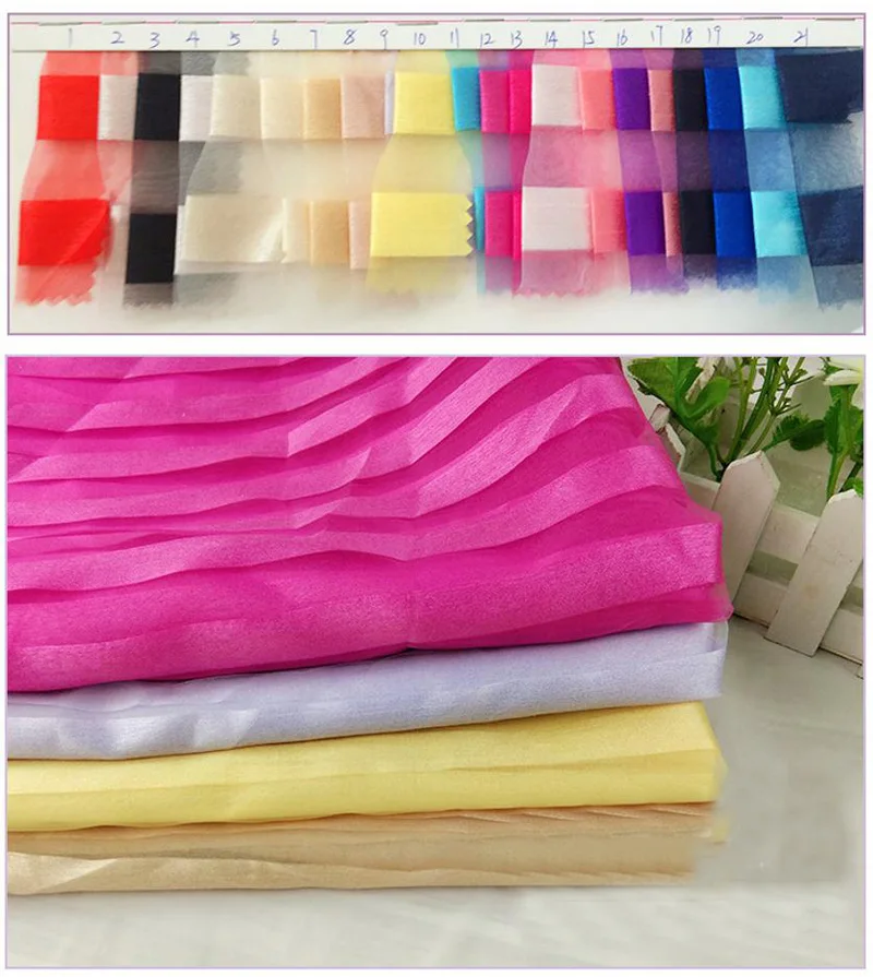 

5Yards/lot DIY Material Stripe Sheer Organza Fabric Party Bridal Wedding Dress Craft Organza 150cm wide