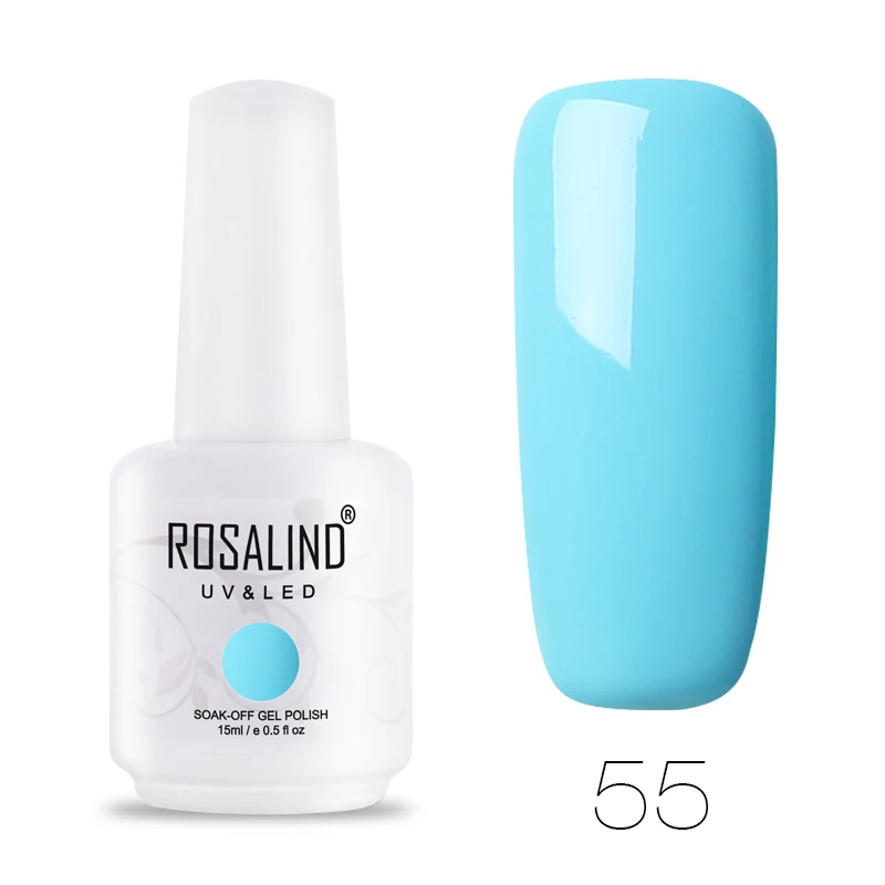 ROSALIND Гель-лак для ногтей гибридные Лаки 15 мл чистые цвета свежий дизайн ногтей замочить от маникюра Vernis Полупостоянный Гель-лак - Цвет: RH55
