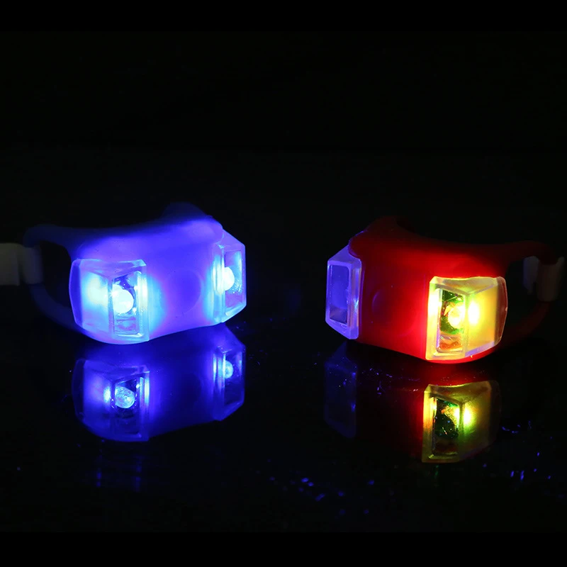

Bicycle Front Light Silicone LED Head Front Rear Wheel Bike Light Waterproof Cycling With Battery Bicycle Accessories Bike Lamp