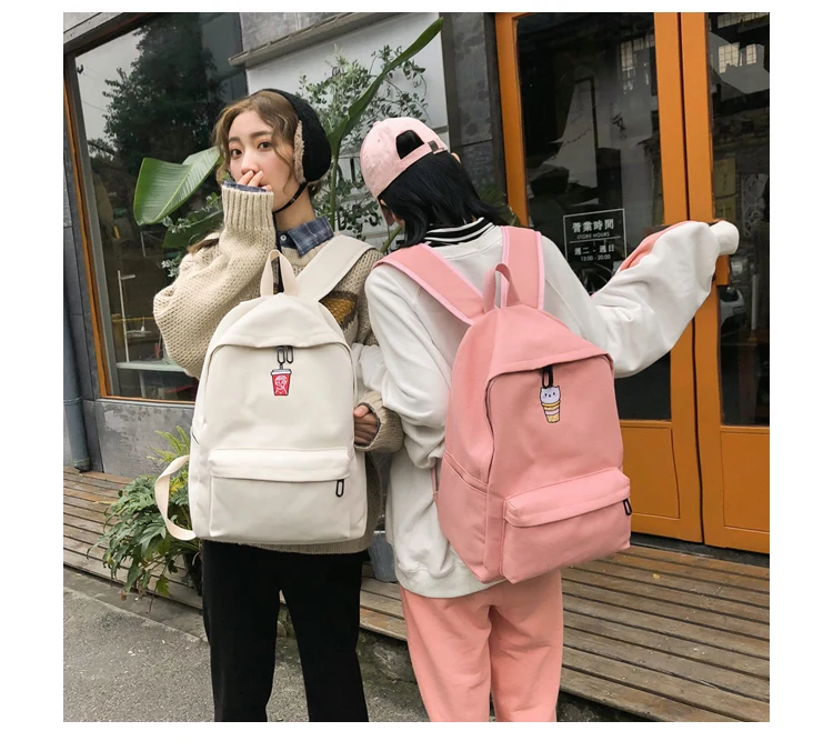 Preppy Style Women Backpack for School Teenagers Girls Vintage School Bag Ladies Canvas Fabric Backpack Female Book bag Mochila--_21