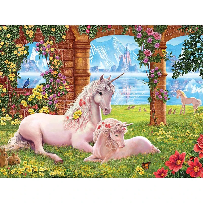 

5d diy Diamond Painting Cross Stitch garden unicorn Square full Diamond Embroidery Diamond Mosaic Needlework Patterns home decor