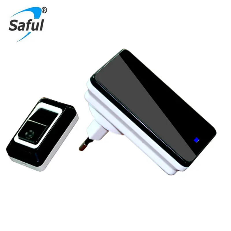 

Saful Waterproof Wireless Doorbell Led Light doorbells EU/US/AU/UK plug with push and touch button and Receiver door bell