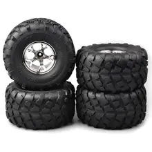 Rc Big Foot Tire 4Pcs 12mm Hex RC Bigfoot Rubber Tires Rim For HSP 1:10 Racing Climbing Car 3004