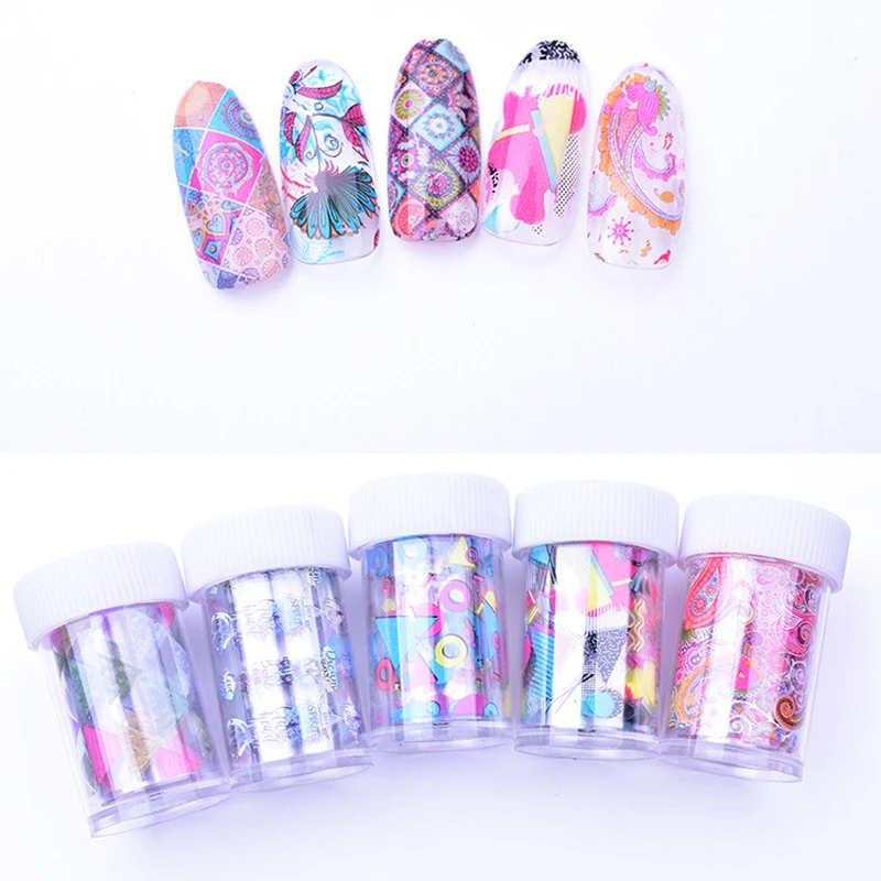 10 kinds of Nail star transfer laser paper transparent magic color nail stick sequin cover decoration