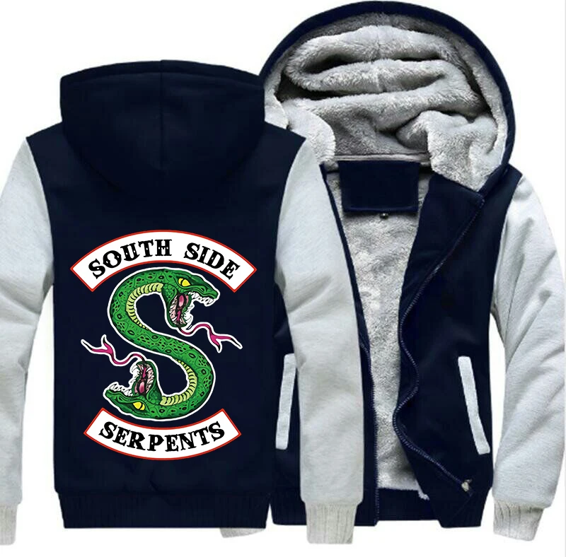 2018 New Riverdale 'South Side Serpents' Sweatshirt Riverdale Graphic Hoodies Mens/Womens Thick Jacket