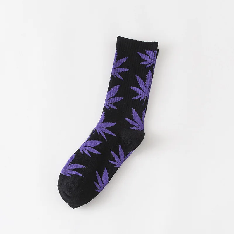 1 pair Men's Fashion Business Weed Hemp Cotton Socks Street Fashion Skateboard Couple Girls Harajuku Trend Socks Give Men a Gift - Цвет: heizi