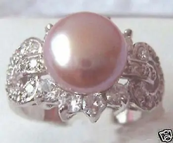 

Free shipping Quality Fashion Picture> Noble lavender pearl butterfly Ring Size :7 8 9