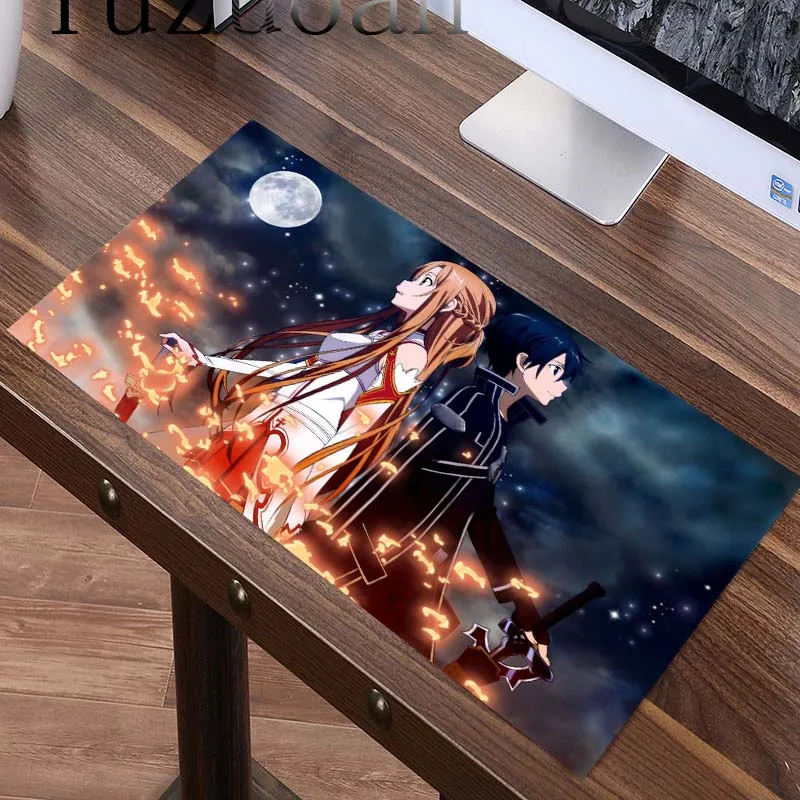 Yuzuoan 40X90CM большой замок край японского аниме Коврик для мыши геймер игровой