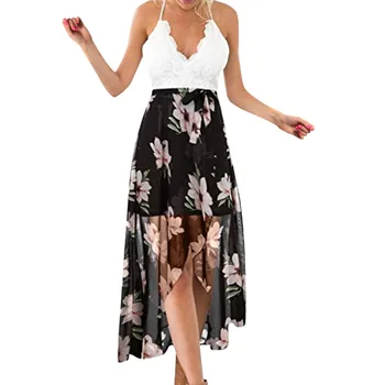 

Summer 2020 Women Tank Dress Casual Print Floral Long Camisole Slim Women Beach Cami Dress Sexy Women Sundress #Zer