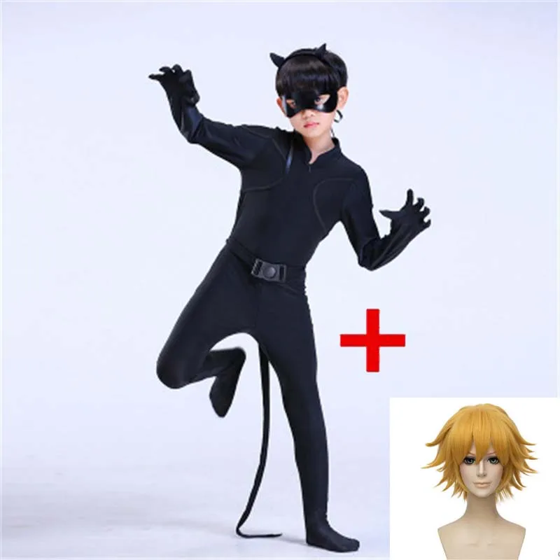 

Kids Boys Ladybug Costume Cat Noir with Mask Ladybug Cat Cosplay Lady bug Costumes With Mask And Ear Halloween Costumes for Kids
