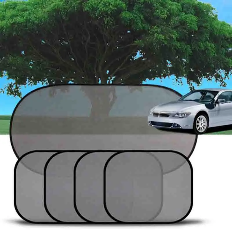 5pc Black Rear Side Car Window Windshield Mesh Sunshade Visor For Kids Baby Children Cover Shield Screen Solar UV Protection