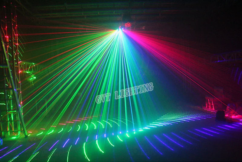 DMX 512 веерообразная шесть глаз сканирования RGB лазерный светильник для DJ диско