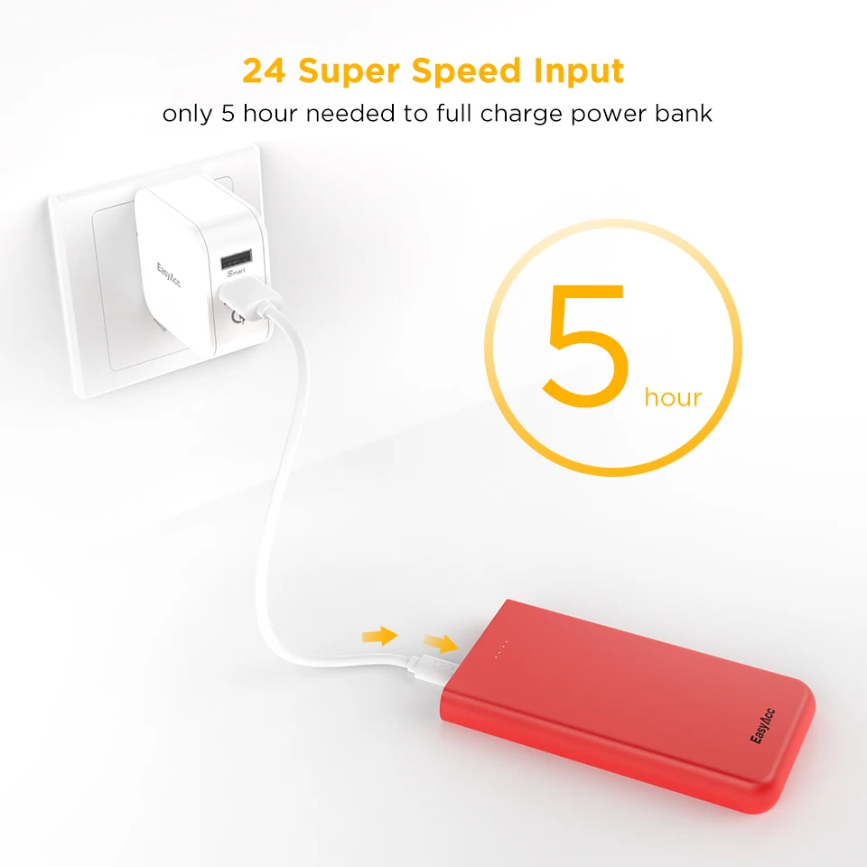 Easyacc 10000mAh Power Bank with LED Indicator Portable External Battery USB Powerbank Mobile Charger for Phones and Tablets Easyacc 10000mAh Power Bank with LED Indicator Portable External Battery USB Powerbank Mobile Charger for Phones and Tablets