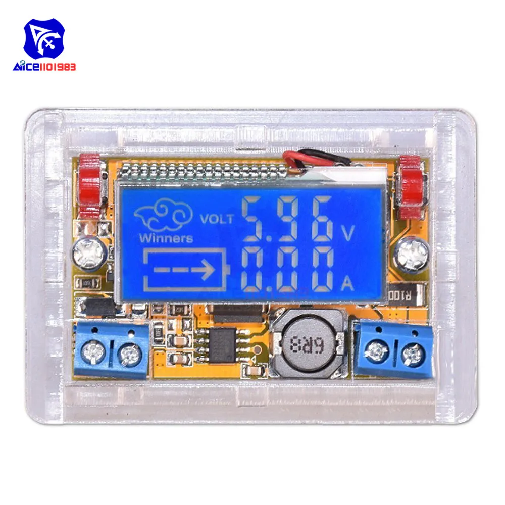 DC-DC 5-23 В до 0-16,5 в 3 А Регулируемый понижающий модуль питания напряжение тока ЖК-дисплей понижающий регулятор+ чехол