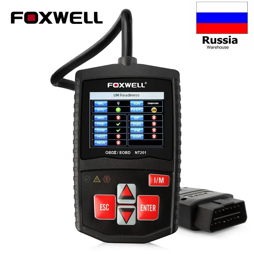 Foxwell NT201 OBD2 автоматический сканер Проверяющий автомобильный светильник