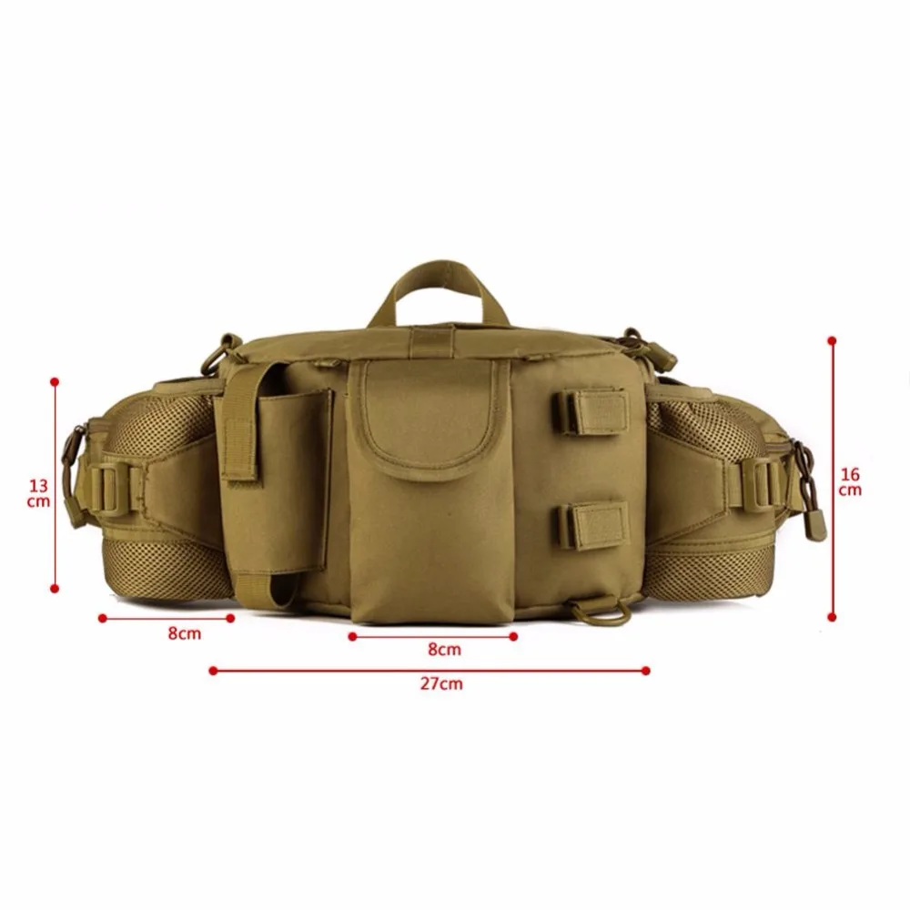 Outdoors Men Waterproof Nylon Waist Pack Phone Pockets Riding Adventure