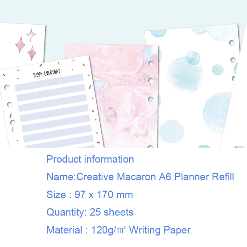 

Lovedoki Spiral Binder Notebook Refill Filler Paper For Filofax A6 Planner Pocket Diary Inside Pages School Stationery Supplies