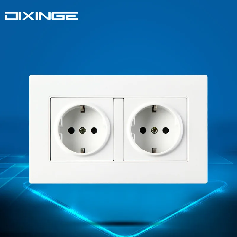 ITAS-1105 PC panel dual German standard power outlet two European regulation socket 16A wall | Обустройство дома
